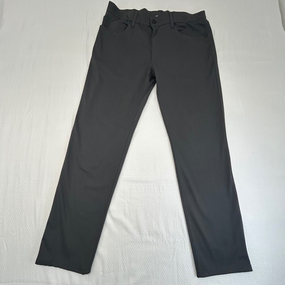 Stylus Mens Tech Pants 34x30 Charcoal Gray Straight Leg Stretch 5 Pocket Trouser